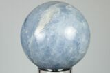 Polished Blue Calcite Sphere - Madagascar #196253-1
